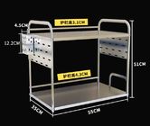 2-Tiers Storage Shelf Kitchen Organizer Rack Silver Color Carbon Steel Frame